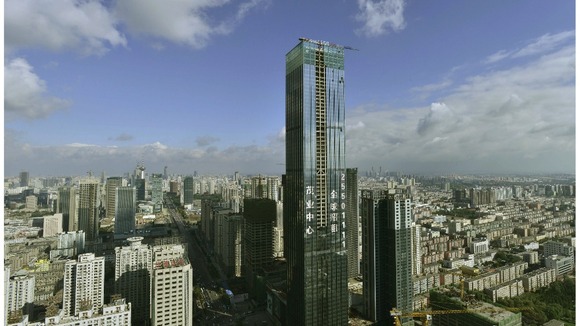 The skyscraper in Shenyang on a clear day
