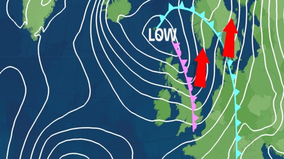 frontal pressure chart with occluded front