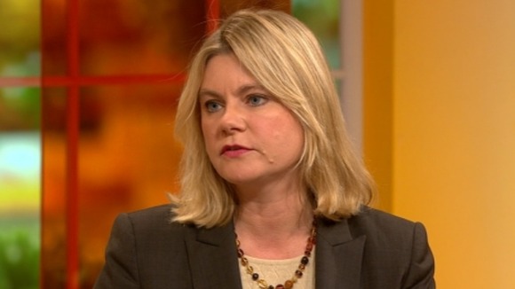 International Development Secretary Justine Greening on the Daybreak sofa.
