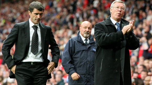 Sunerland manager Roy Keane (L) and Manchester United manager Sir Alex Ferguson in 2007