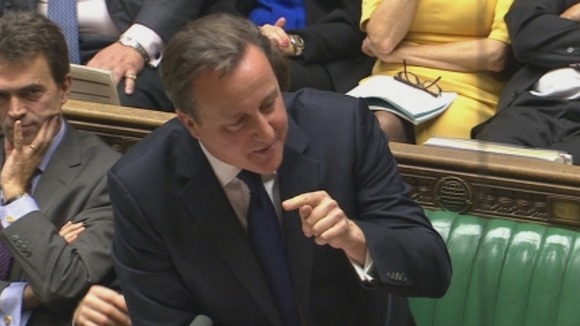 David Cameron during Prime Minister's Questions today.