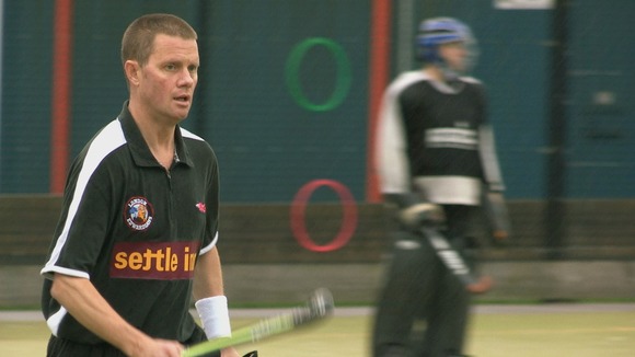 Man playing hockey