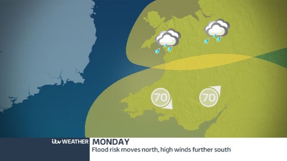 Strong winds in the south, heavy rain moves north