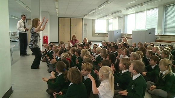 Singing assembly at Parkfield School