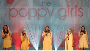 The Poppy Girls perform at the launch of the Poppy Appeal 2013.
