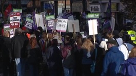 Unions protesting against pay and pension conditions