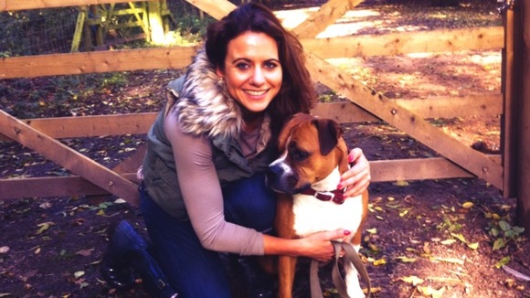 Lucy and Herfy enjoying the leaves!