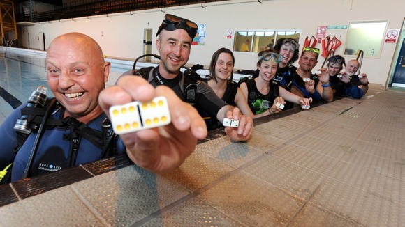 Members of Del-Mar Dive Club, a branch of the British Sub-Aqua Club (BSAC) who are now world record holders