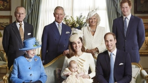 Members of the Royal family pose for the official photo.