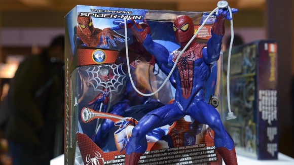 The Amazing Spider Man action figure on sale in London.