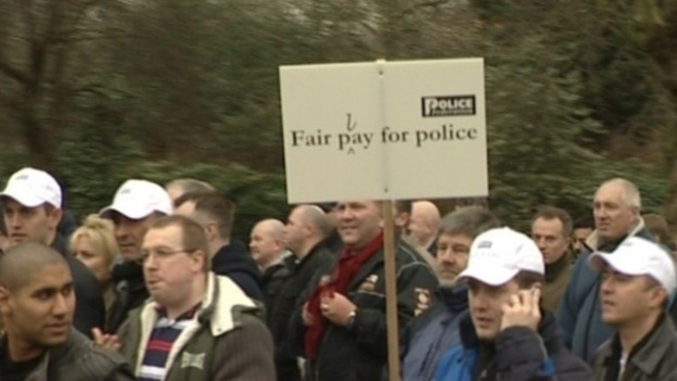 Police officers across the region are joining a protest march over budget cuts in London