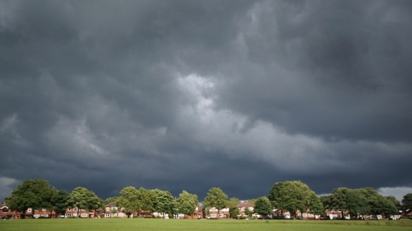 Storm clouds over Leverhulme Park.