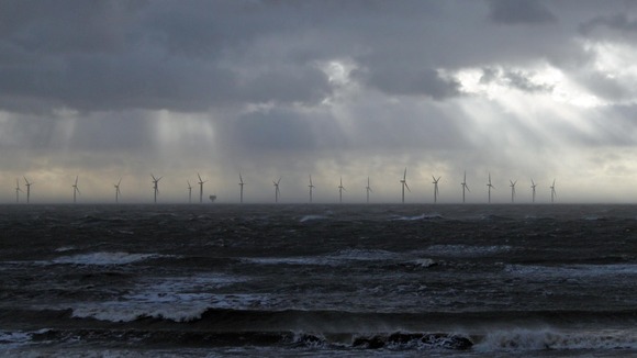 The storm lurks ominously on the horizon at Clacton-on-Sea.