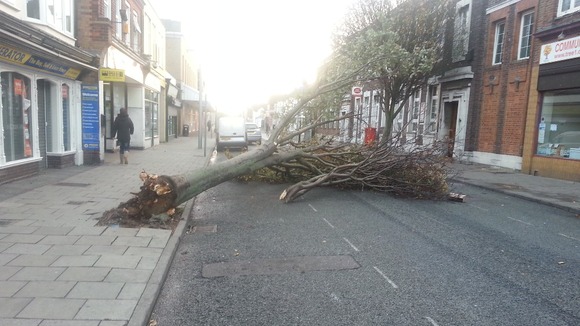 The clear-up operation is underway in Essex after today's storm.