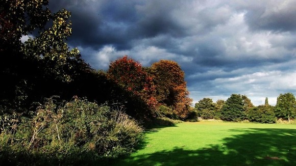 Storm clouds gather over Lichfield.