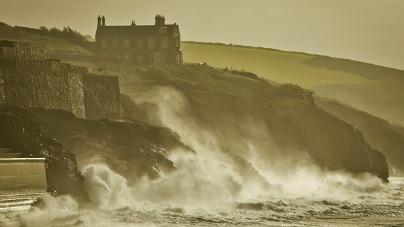 Rough seas at Porthleven, Cornwall
