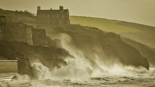 Rough seas at Porthleven, Cornwall