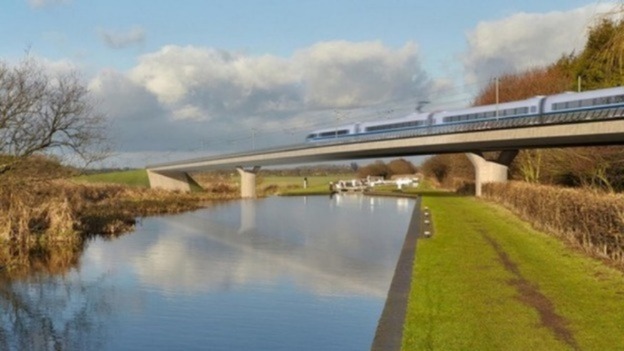 A graphic of the HS2 project.