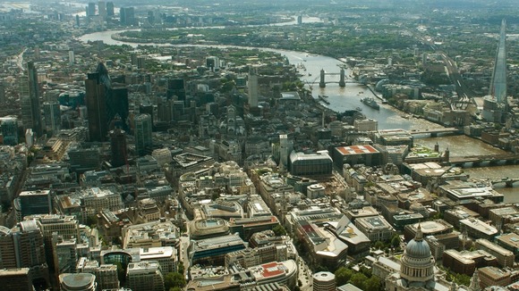 Aerial view of the City of London