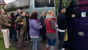 Off-duty police officers leaving Norfolk for the rally