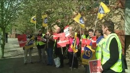 Public sector workers picket in Milton Keynes