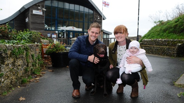 Dog with family