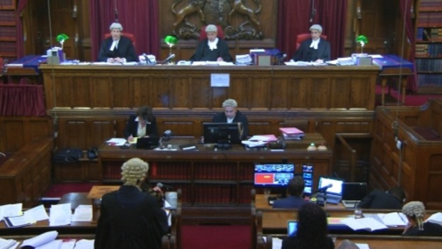An image from the first few minutes of footage from the Court of Appeal