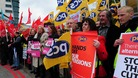 Members of public sector unions march in central London last November.