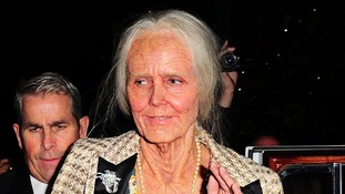 Heidi Klum dressed as an old lady leaves her hotel for her annual Halloween party, New York.