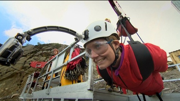 Nicola kitted out ready for the zip wire