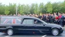 Funeral cortege carrying the body of Corporal Andrew Roberts 