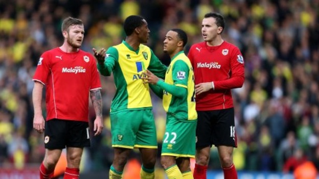 Leroy Fer's controversial 'goal' sparked heated exchanges between both sets of players.