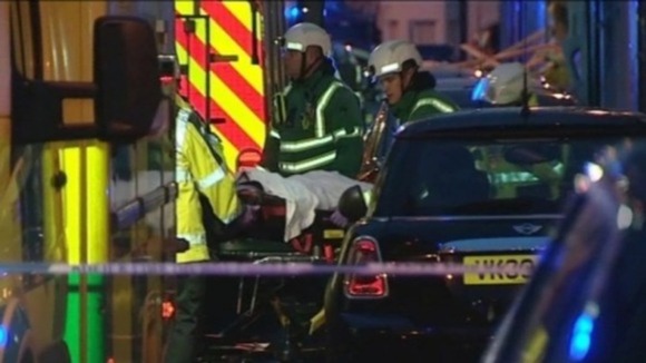 One woman who was in the house has been taken to hospital