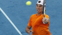 Spain's Rafael Nadal at the Madrid Open tennis tournament on a new blue clay court 