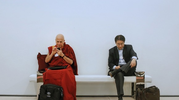 Two men waiting for a business meeting