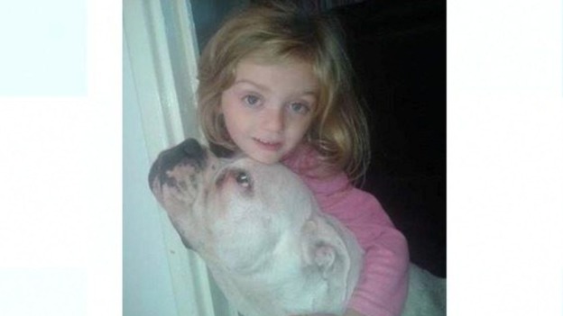 Lexi with the dog that is believed to have attacked her