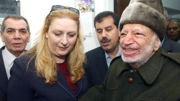 Palestinian president Yasser Arafat and his wife Suha pictured in October 2004, shortly before his departure for Paris.