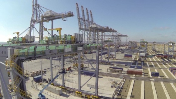 Containers will be transported to and from the port by road and rail