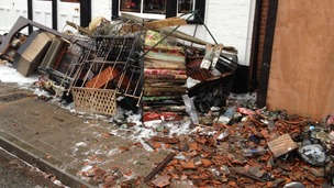 Stock damaged in the fire at Webb's store on the High Street in Tenterden