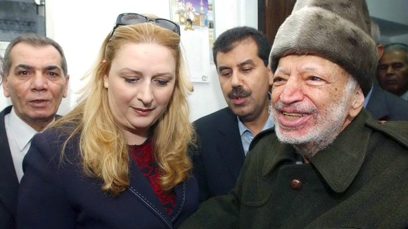 Yasser Arafat and his wife Suha pictured in October 2004, shortly before his departure for Paris. Credit:
