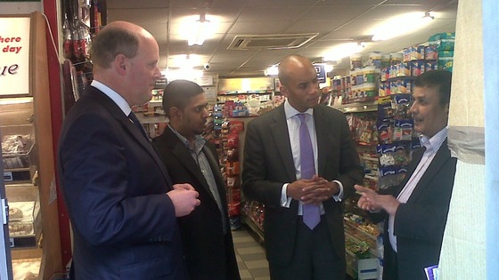 RBS boss and Chuka Umunna in south London