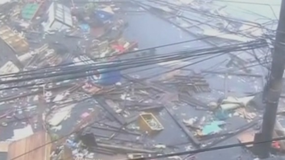 Super typhoon Haiayan is beginning to take hold in the Philippines