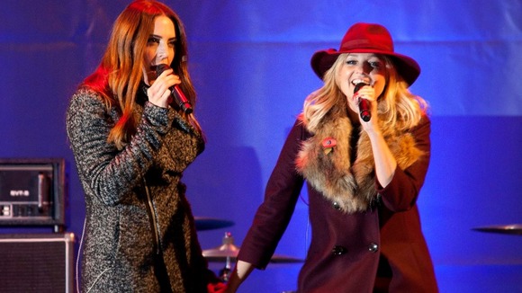 Former Spice Girls Melanie Chisholm and Emma Bunton during the Christmas lights switch on event on Regent Street, London.