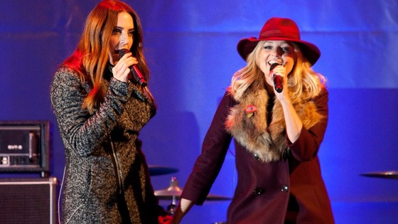 Former Spice Girls Melanie Chisholm and Emma Bunton during the Christmas lights switch on event on Regent Street, London.