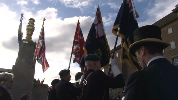 Standard bearers at the Norwich ceremony