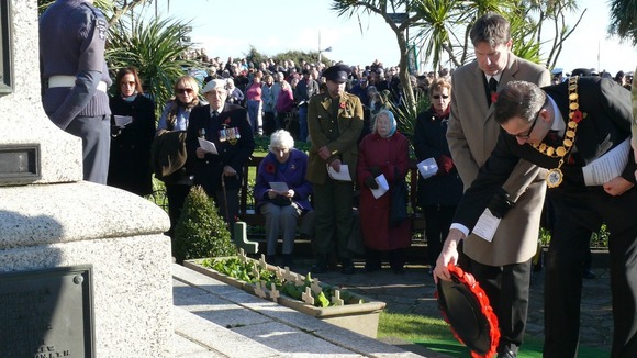 Wreaths are laid at the Memorial Gardens in Clacton