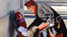 Prince Harry lays a wreath at the Cenotaph memorial in Whitehall.