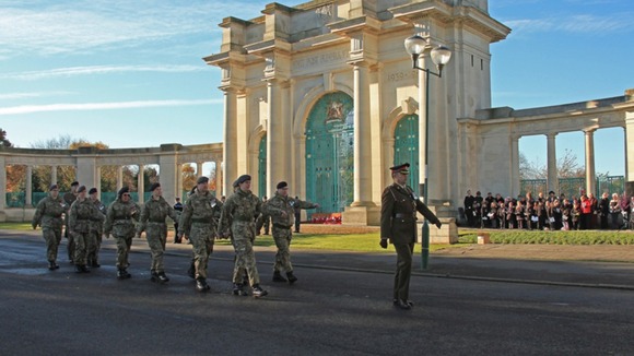 Remembrance service at Victoria Embankment, Nottingham