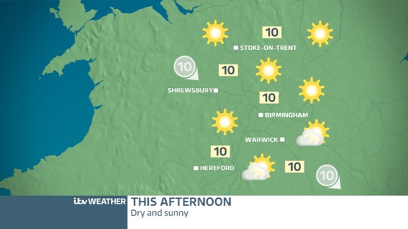 TUESDAY'S WEST MIDLANDS FORECAST