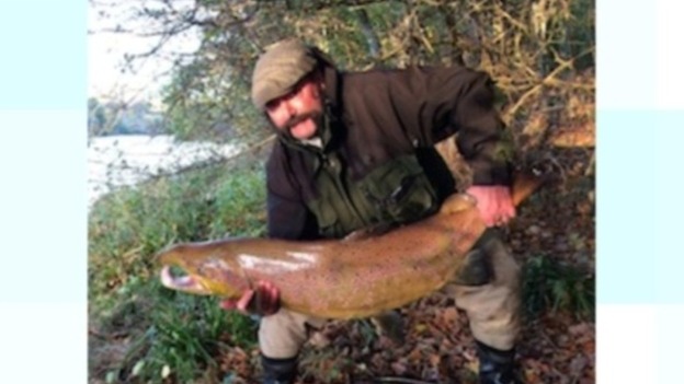 Shamus with salmon
